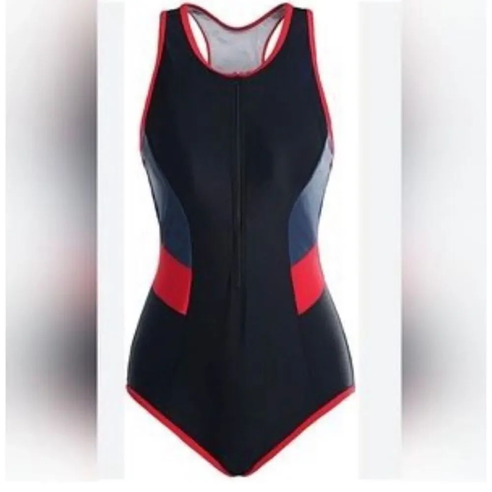 NWT Womens Relibeauty One Piece Racerback Tummy Control Swimsuit - Sz 6
